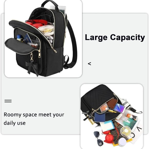 Lightweight Mini Backpack Purse for Daily Use - USB Charging & Organizer Bag - Picture 5 of 9